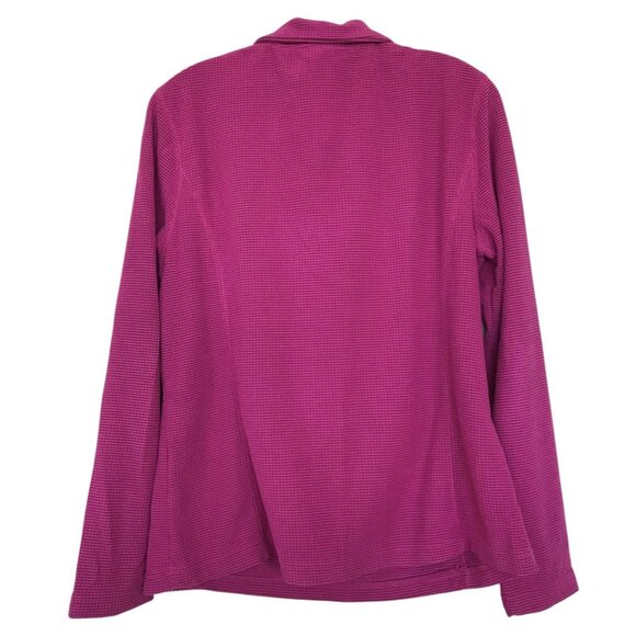 Fuda 1/4 Zip Pullover Womens Size Large L Pink Fleece Long Sleeve Waffle - Picture 5 of 8